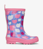 Hatley Stamped Apples Shiny Rain Boots