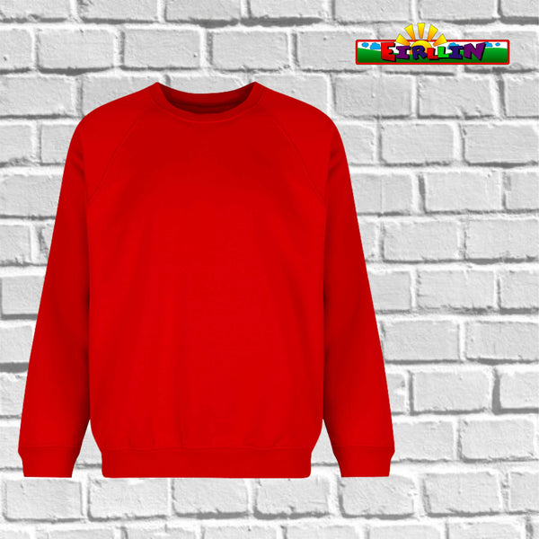 Crew Neck (round neck) School Sweatshirt  - Red