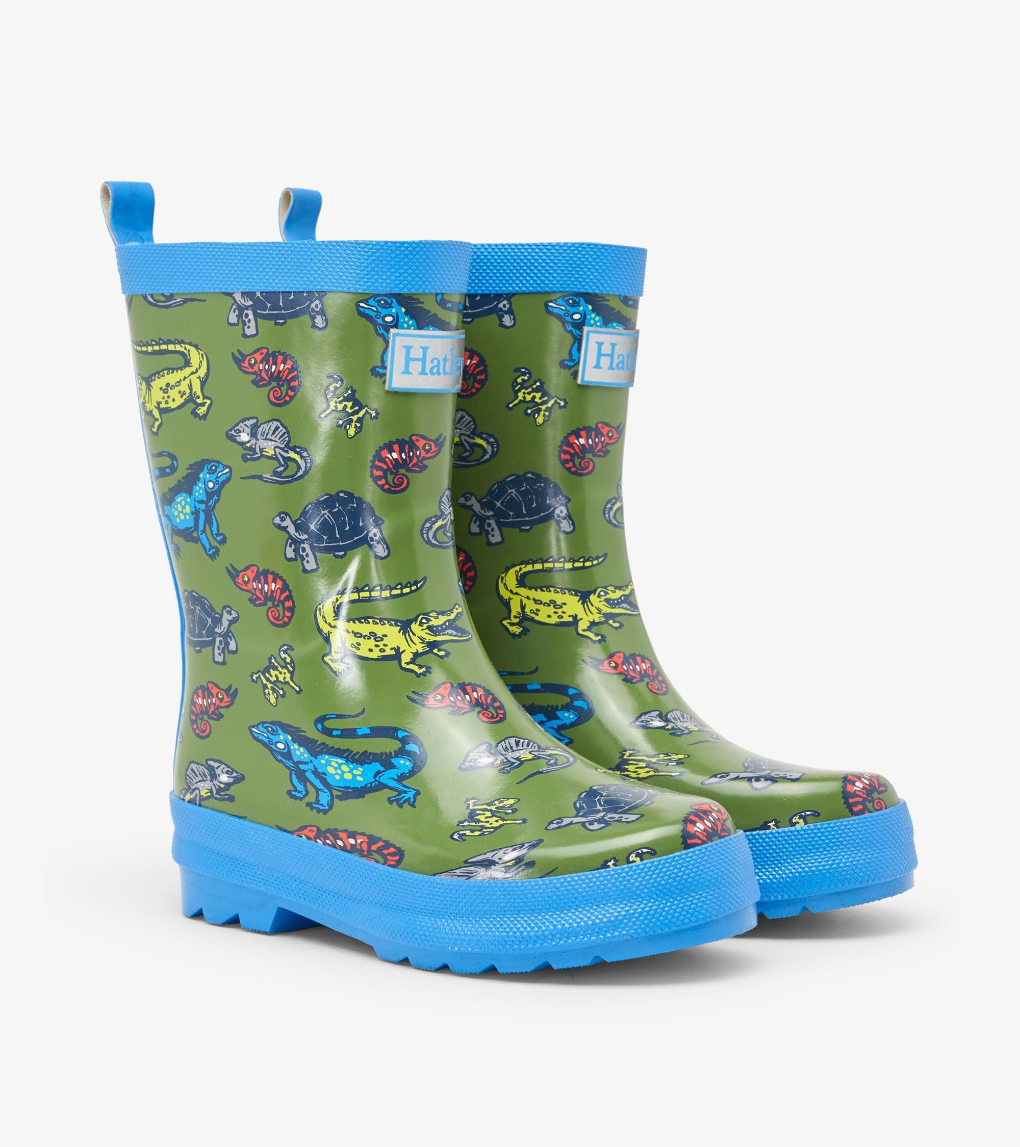 Hatley Aquatic Reptiles Shiny Rain Boots Eirllin