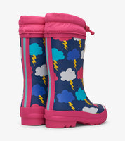 Hatley Lightening Clouds Sherpa Lined Rain Boots