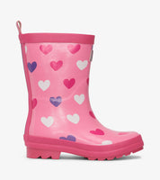 Hatley Scattered Hearts Shiny Rain Boots