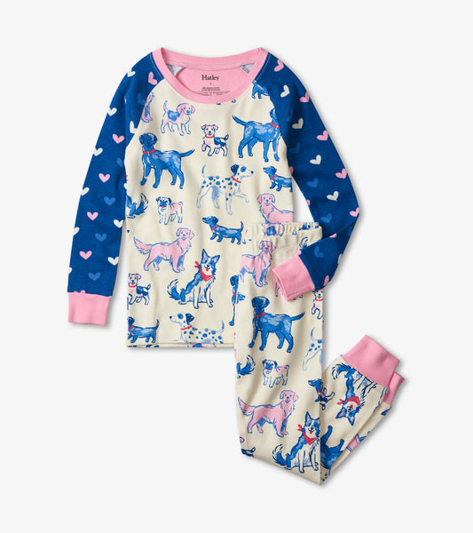 Hatley Pink Pups cotton Pajama set