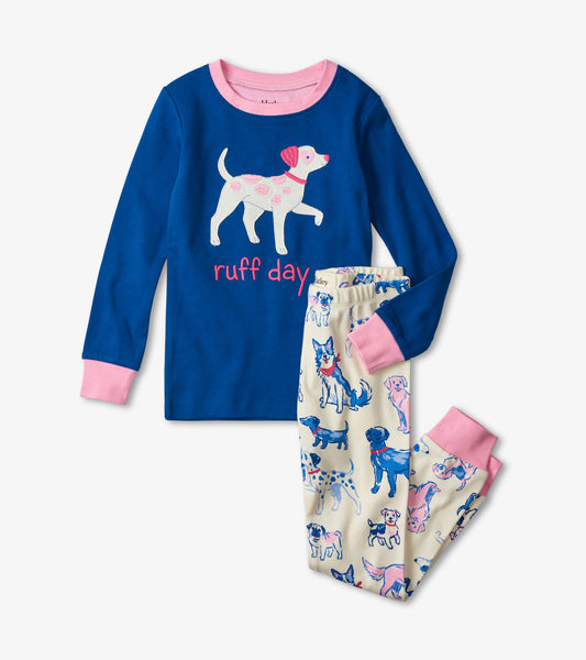 Hatley Pink Pups Applique cotton Pajama set